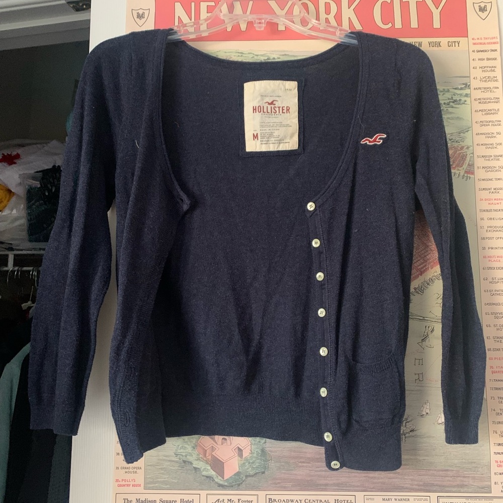 Hollister Navy Cardigan (M)